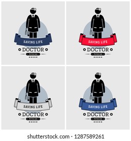 Doctor logo design. Vector artwork of medical specialist or physician. 