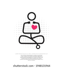 Doctor logo and icon vector. medical sign and illustration. heart care symbol. eps 10