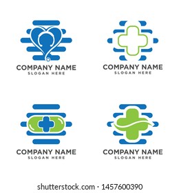 doctor logo set, medicine logo, medical icon. Logo design template for clinic, hospital