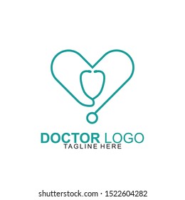 Doctor logo template design. Stethoscope logo design. Vector illustration