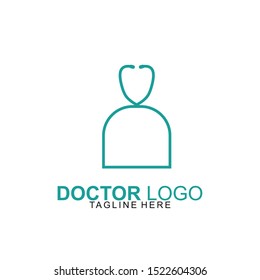Doctor logo template design. Stethoscope logo design. Vector illustration