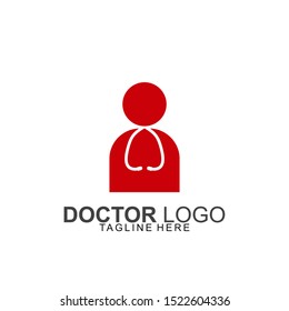 Doctor logo template design. Stethoscope logo design. Vector illustration
