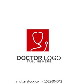 Doctor logo template design. Stethoscope logo design. Vector illustration