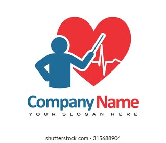 doctor love presentation cartoon character logo icon image