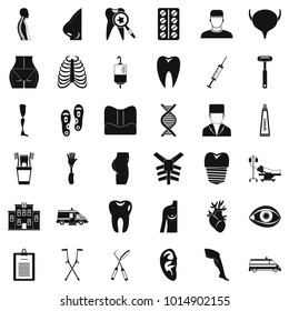Doctor maintenance icons set. Simple set of 36 doctor maintenance vector icons for web isolated on white background