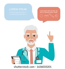 doctor makes recommendations, Doctor man finger point up