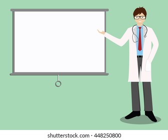 Doctor Making A Presentation Concept Vector Illustration