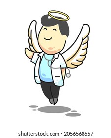Doctor Man Angel Object Vector Illustration