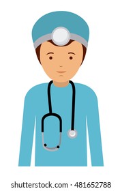 doctor man and cartoon icon. profession worker and occupation theme. Isolated design. Vector illustration