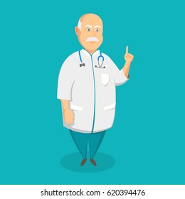 Doctor man cartoon portrait vector illustration