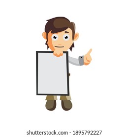 Doctor Man characters hospital medicine staff clothes illustration with Blank Board