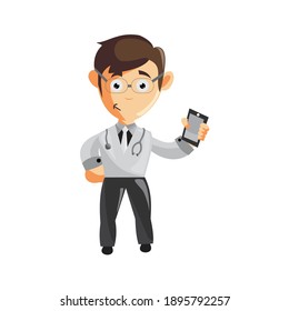 Doctor Man characters hospital medicine staff clothes illustration Hold Phone