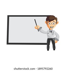 Doctor Man characters hospital medicine staff clothes illustration with Blank Board