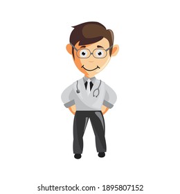 Doctor Man characters hospital medicine staff clothes illustration standing