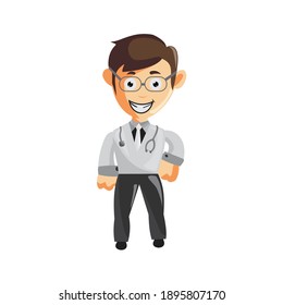 Doctor Man characters hospital medicine staff clothes illustration Standing