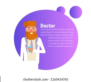 Doctor man in glasses Vector. Cartoon. Isolated art on white background. Flat