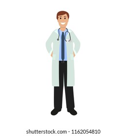 Doctor man in Hospital, flat design