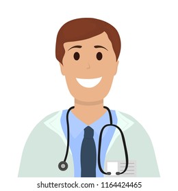 Doctor man in Hospital, flat design