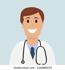 Doctor man in Hospital, flat design