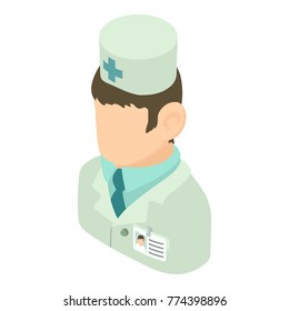 Doctor man icon. Isometric illustration of doctor man vector icon for web
