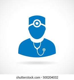 Doctor man icon vector illustration isolated on white background. Doctor icon. Doctor icon eps10. Male doctor icon.