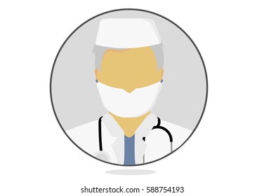 Doctor man with mask vector flat