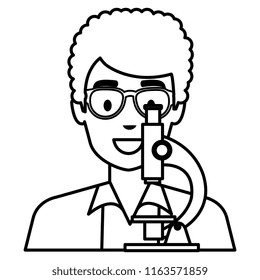 doctor man with microscope character