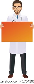 Doctor man posing happy isolated on a white background