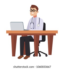 Doctor man seated at desk