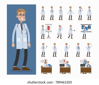 Doctor. Poses y movimientos, presentaciones y tratamiento.