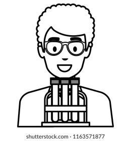 doctor man with tubes tests character