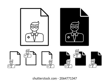 Doctor, man vector icon in file set illustration for ui and ux, website or mobile application