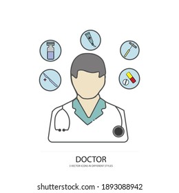 doctor man vector type icon