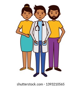 doctor with man and woman