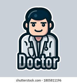 Doctor mascot logo design vector illustration