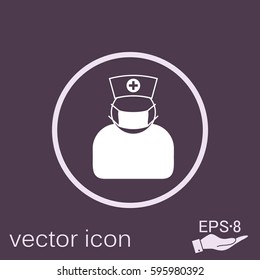 doctor in mask avatar icon. vector medical illustration.