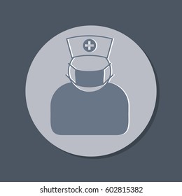 doctor in mask avatar icon. vector medical illustration.