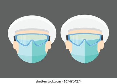 Doctor with mask face icon, People symbol