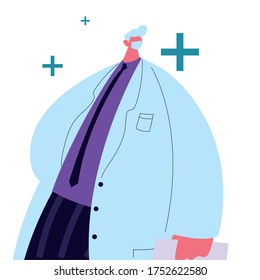doctor with mask and gown vector illustration design