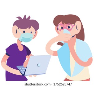 doctor con mascarilla tratando el diseño de la ilustración vectorial enferma