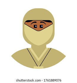 Doctor in mask varied icon set