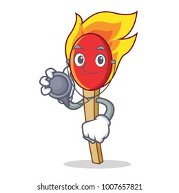 Doctor match stick character cartoon