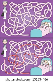Doctor maze for kids with a solution