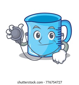 Doctor measuring cup character cartoon