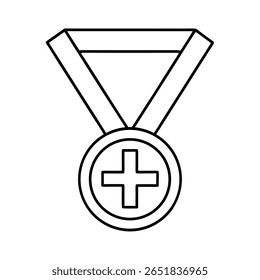 doctor medal icon minimal medal with cross on white background 
