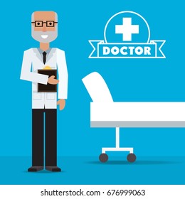 doctor with medical analysis prescription information