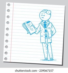 Doctor with medical chart clipboard
