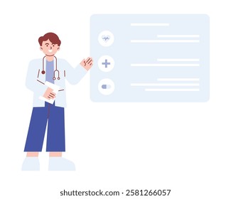 Doctor Medical Clinic Worker doing Presentation