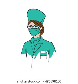 doctor in medical clothes vector woman