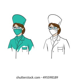 doctor in medical clothes vector woman